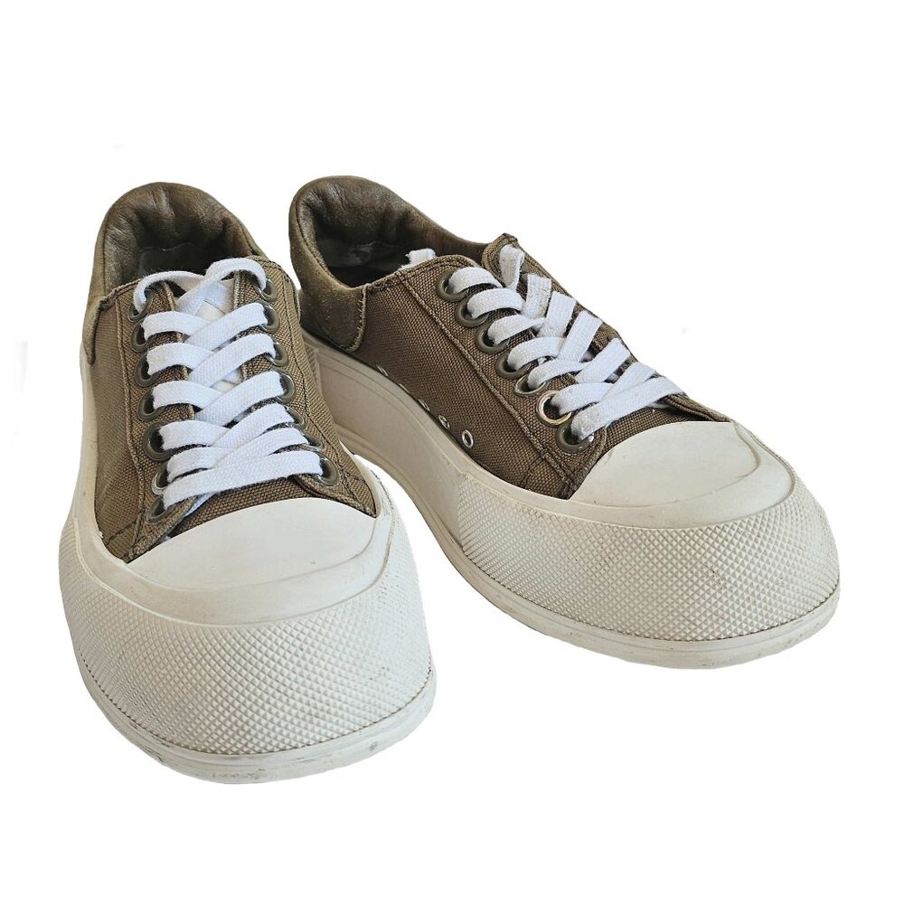 ALEXANDER MCQUEEN GREEN PLIMSOLL SNEAKERS (35/36)